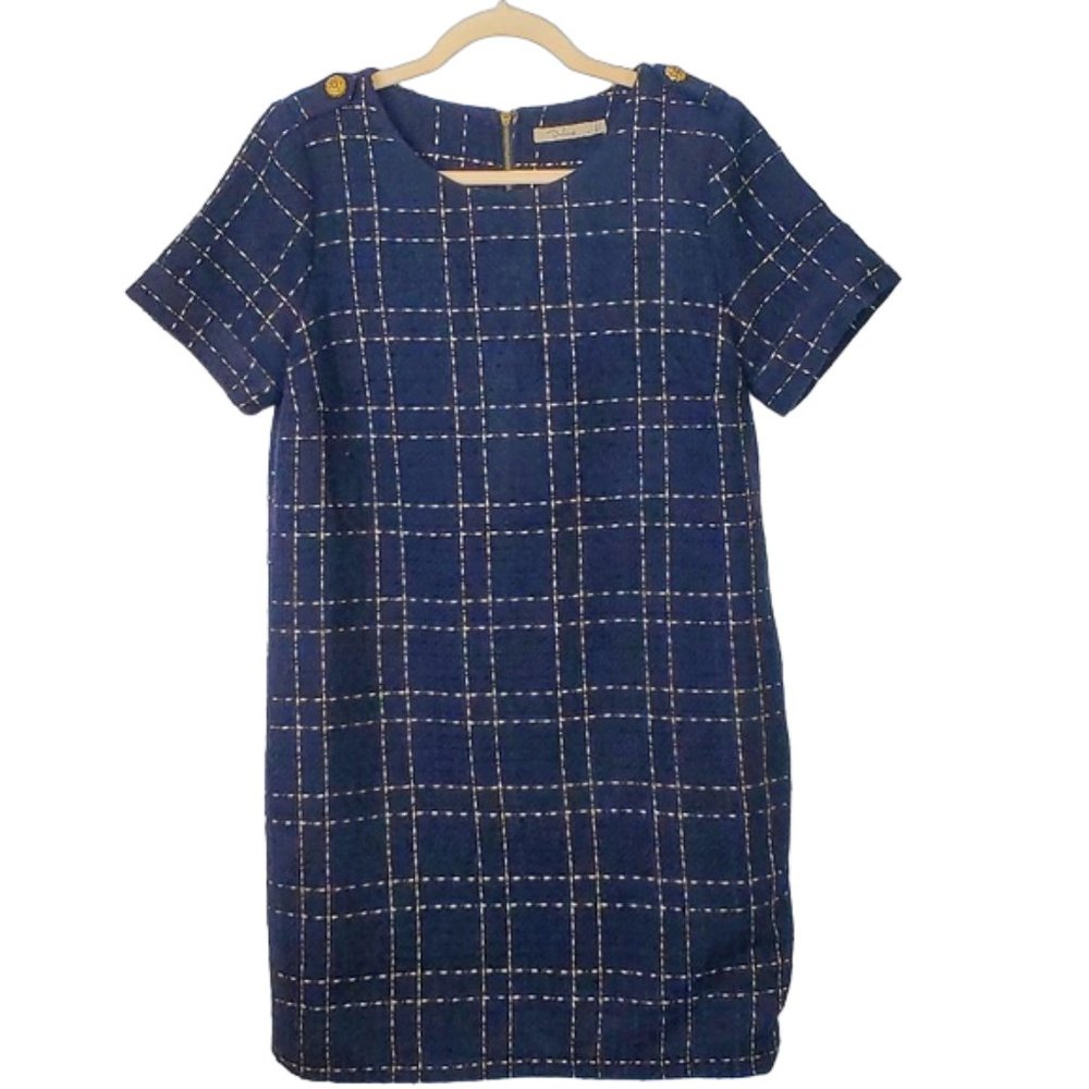 Darling Brand Kailey Navy & Gold Tunic Dress Sz L